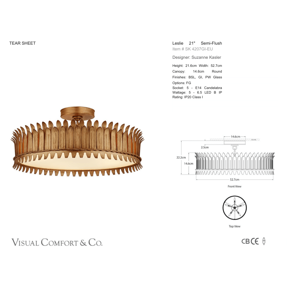 Leslie Large Semi Flush - Gaudion Furniture