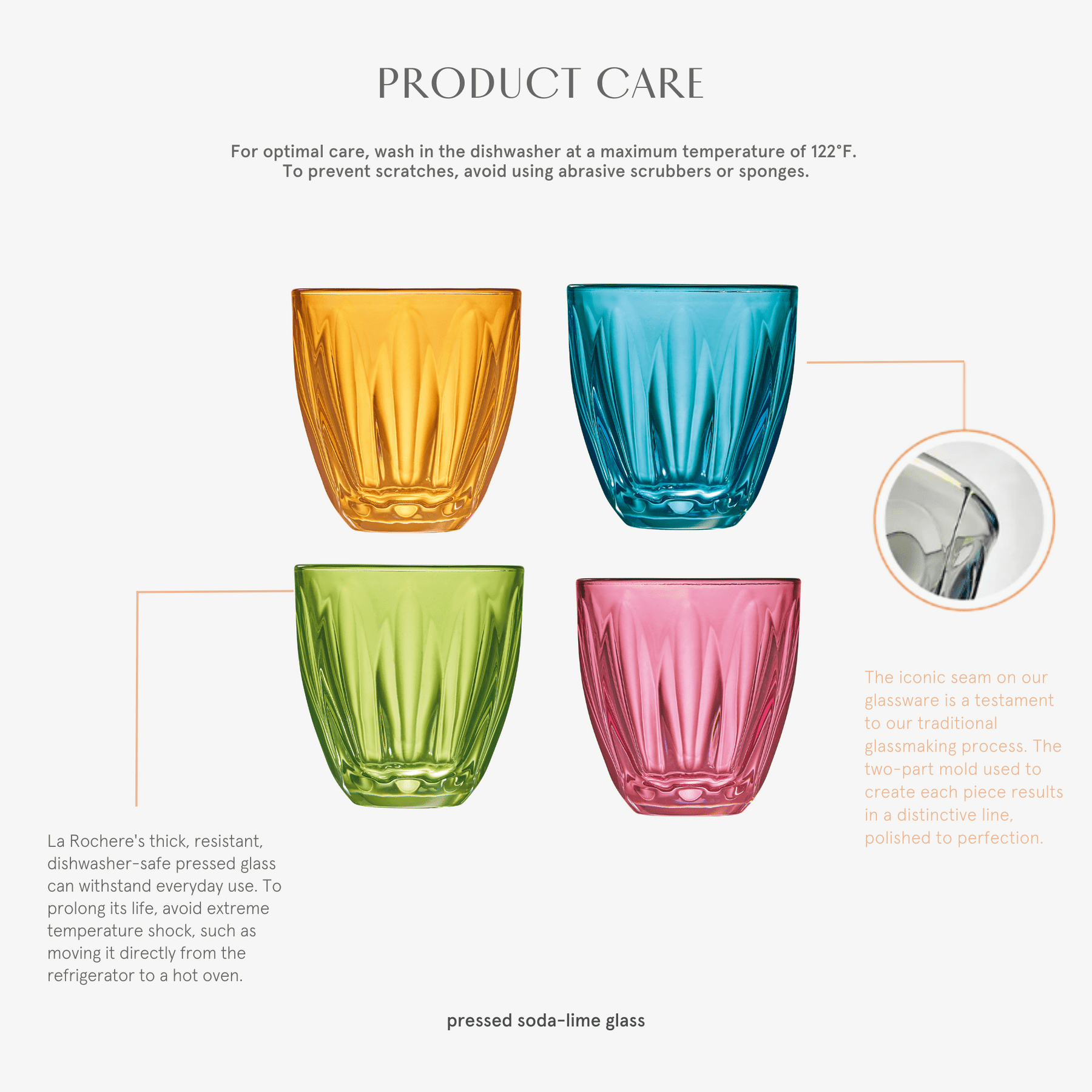 Lily Coloured Glasses La Rochere- Gaudion Furniture