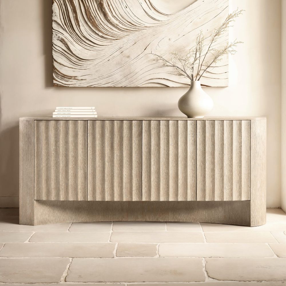 Loggia Buffet - Oak Finish & Travertine - Gaudion Furniture
