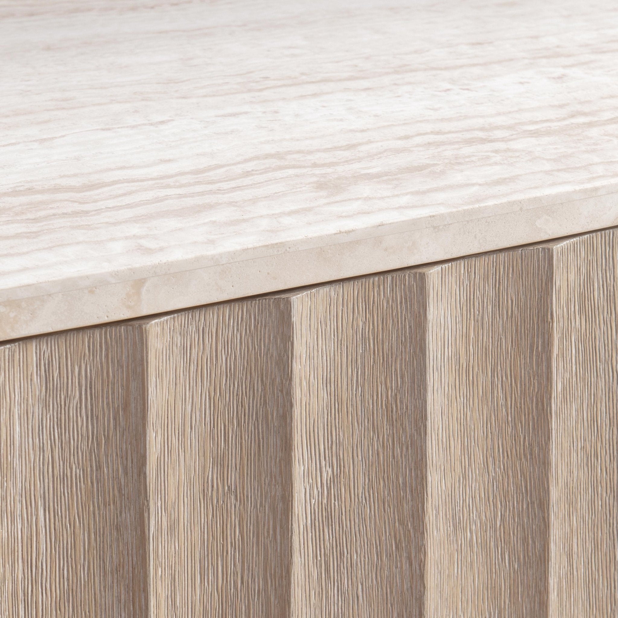 Loggia Buffet - Oak Finish & Travertine - Gaudion Furniture