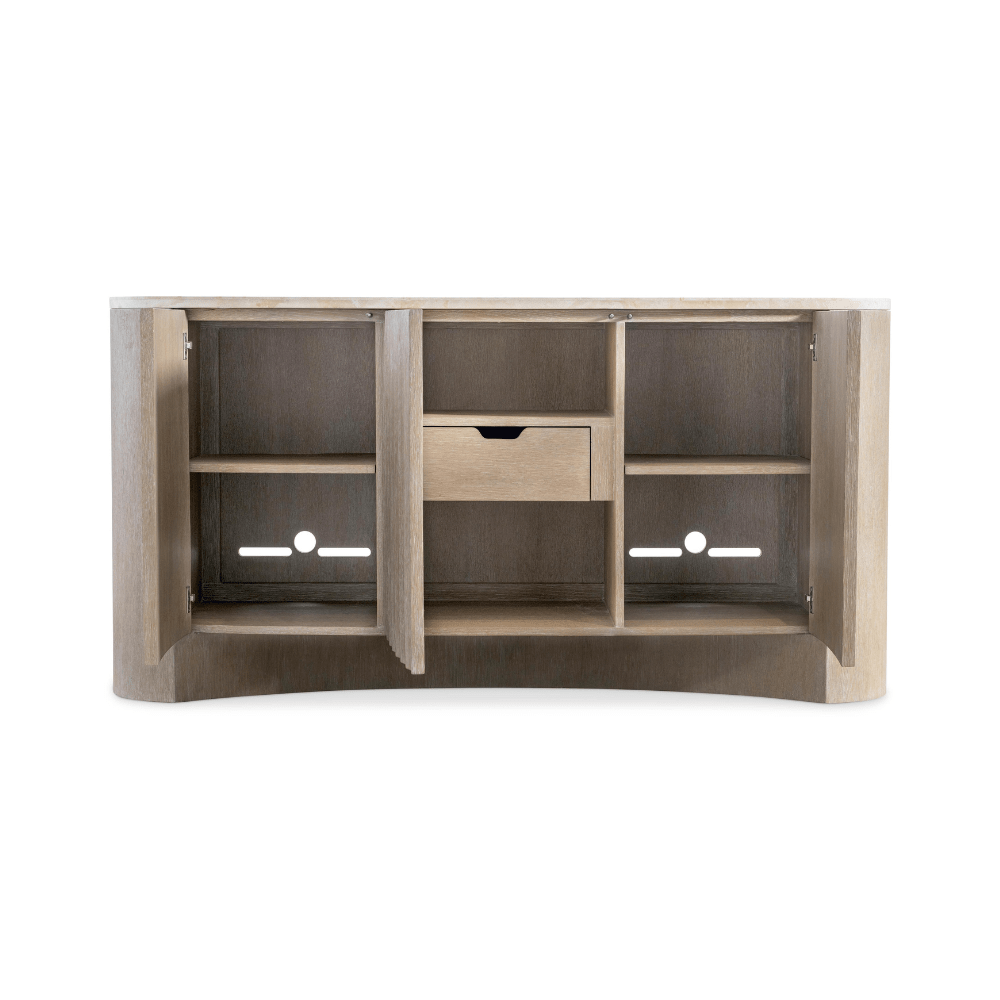 Loggia Buffet - Oak Finish & Travertine - Gaudion Furniture