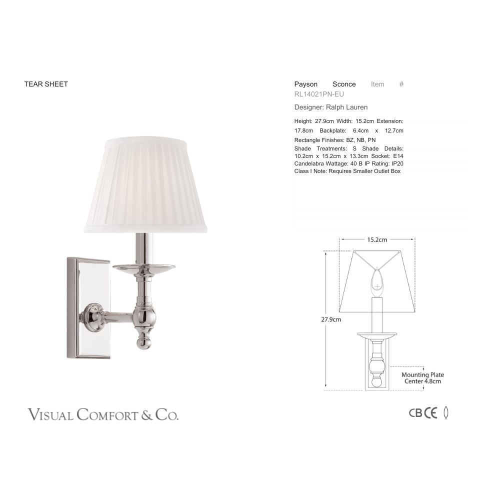 ralph lauren payson spec sheet