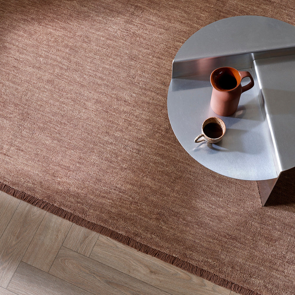 Sandringham rug rosewood with fringe. Gaudion furniture