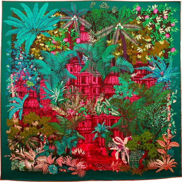 Silk Scarf - Forgotten Temple Green - Gaudion Furniture