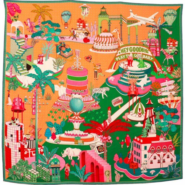 Silk Scarf - Gateaux Coral - Gaudion Furniture