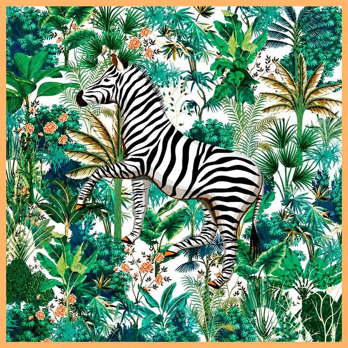 Silk Scarf - Zebra Green - Maison Fanli