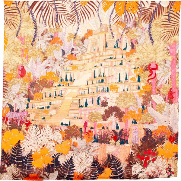 Silk Scarf - Tropical Temple Multicolour