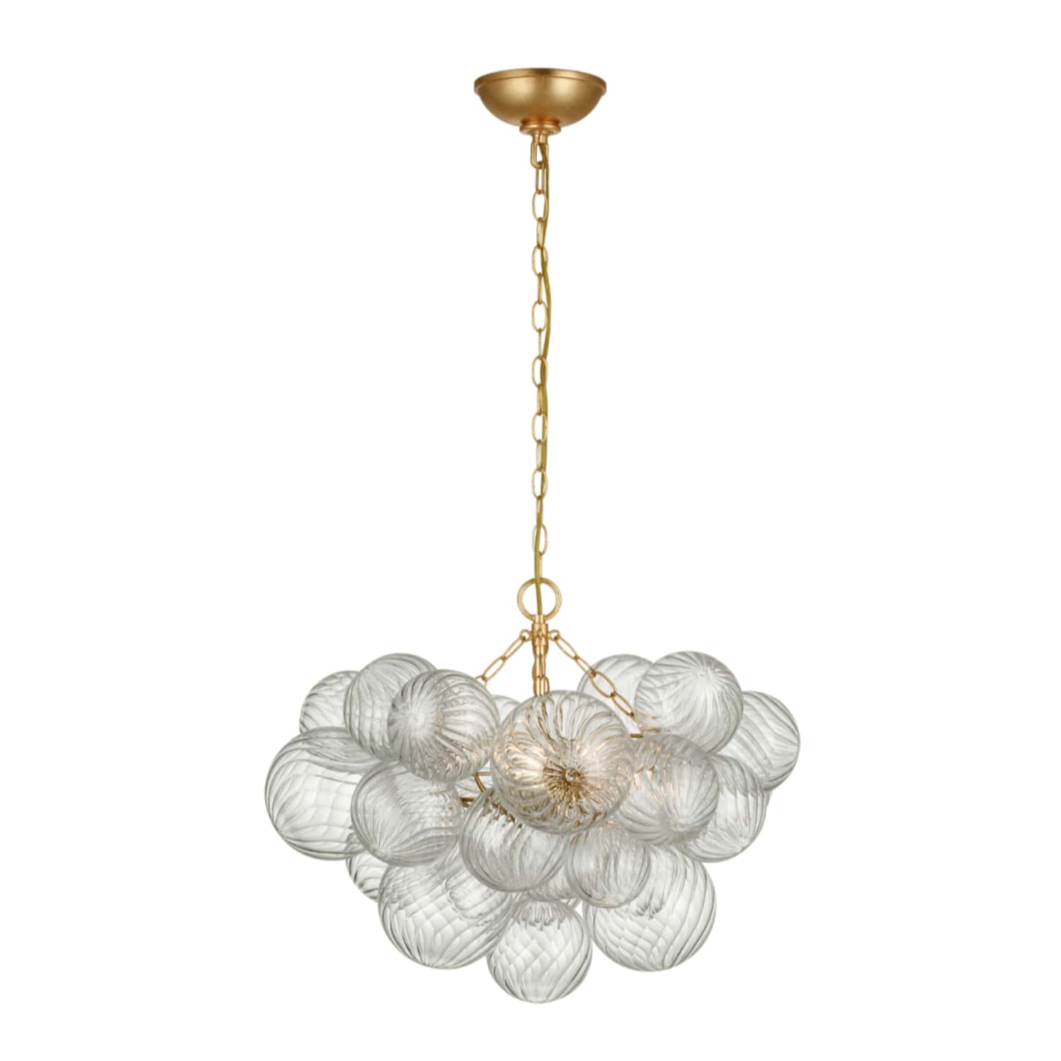 Talia Small Chandelier with Clear Swirled Glass - Gaudion Furniture