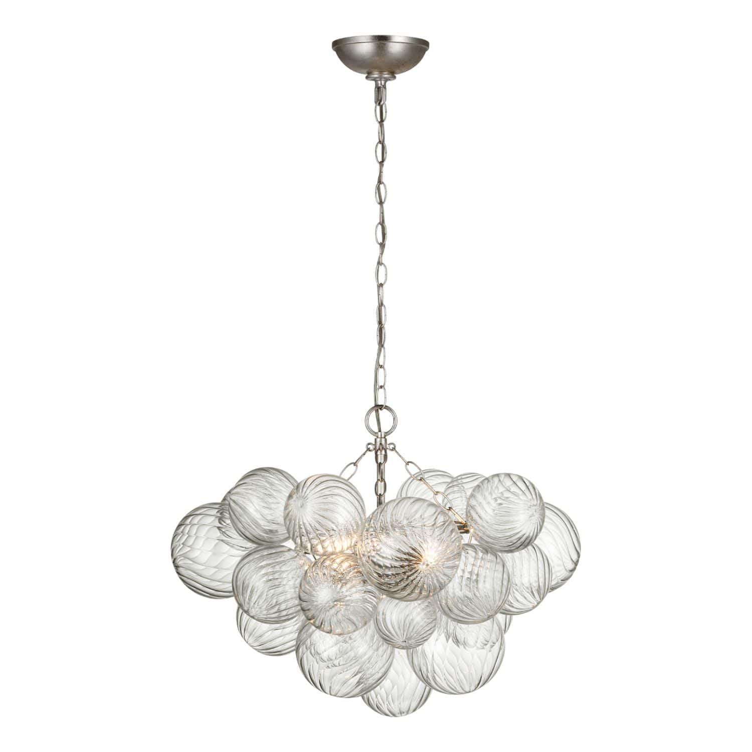 Talia Small Chandelier with Clear Swirled Glass - Gaudion Furniture