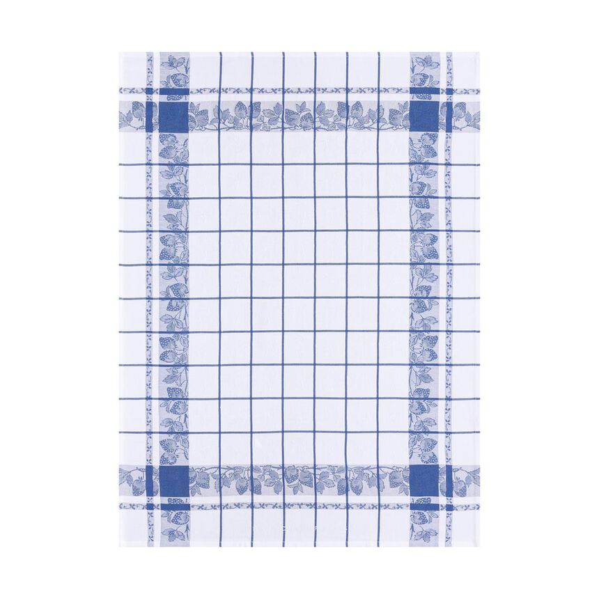 Tea Towel Fraises French Blue - Le Jacquard Francais - Gaudion Furniture