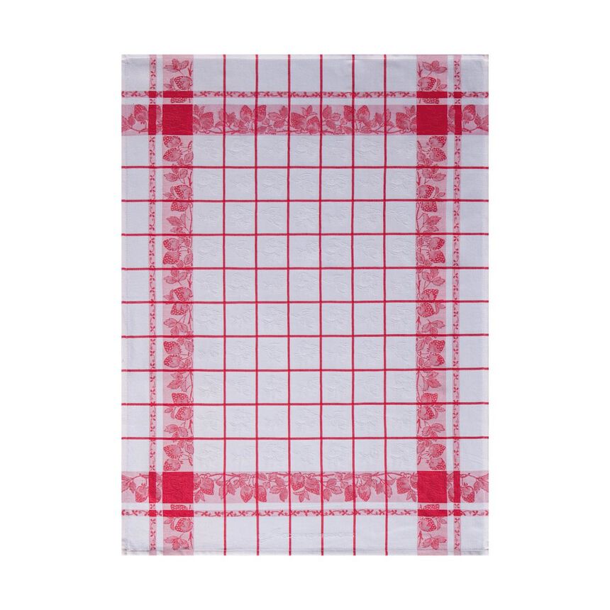 Tea Towel Fraises Rouge - Le Jacquard Francais - Gaudion Furniture