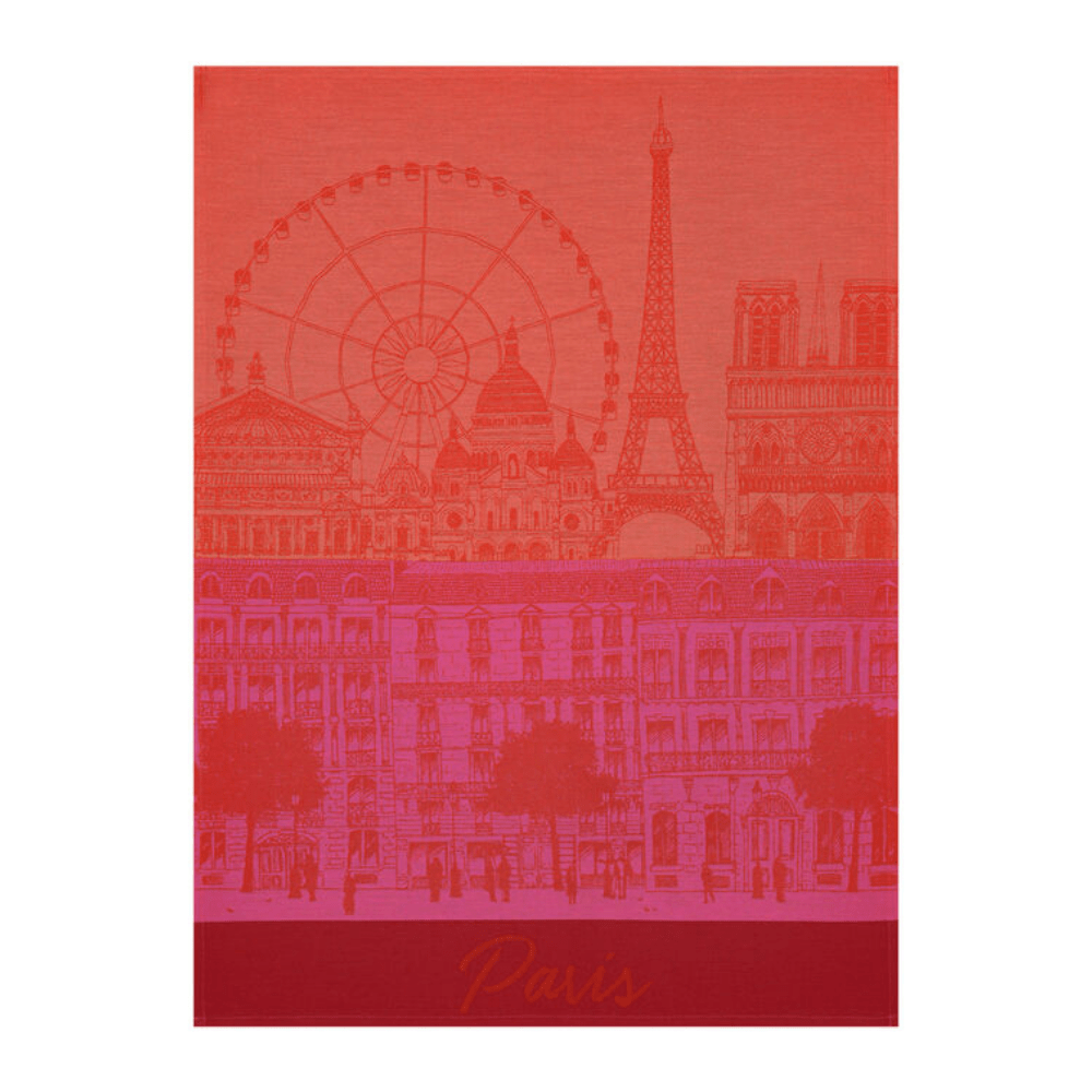 Tea Towel Paris Panorama Rouge - Gaudion Furniture