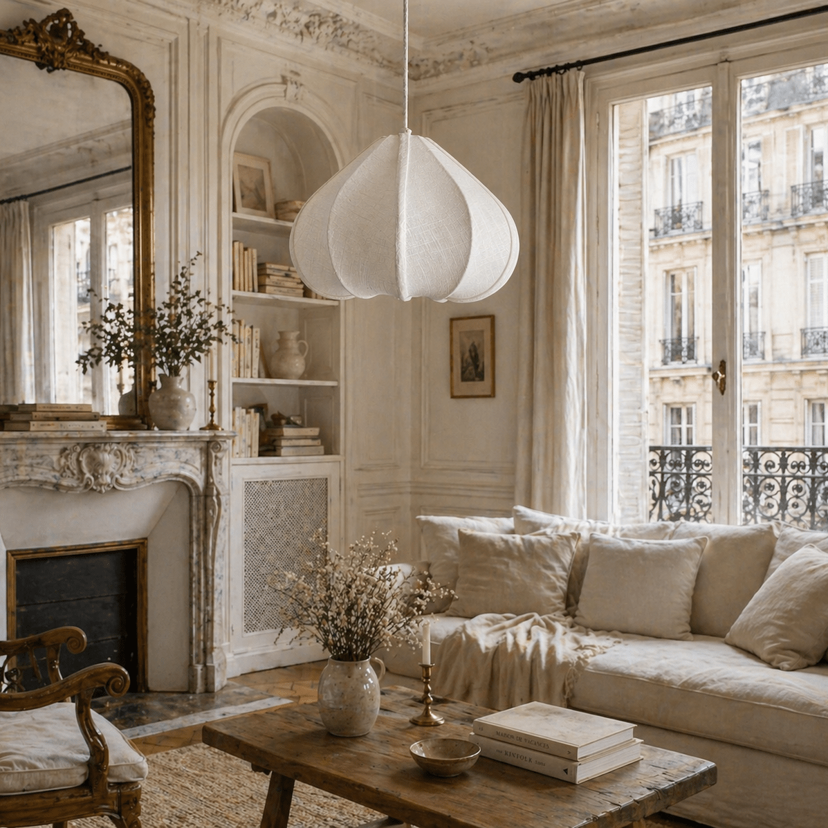 Theodore Chandelier Large White - Gaudion Furniture