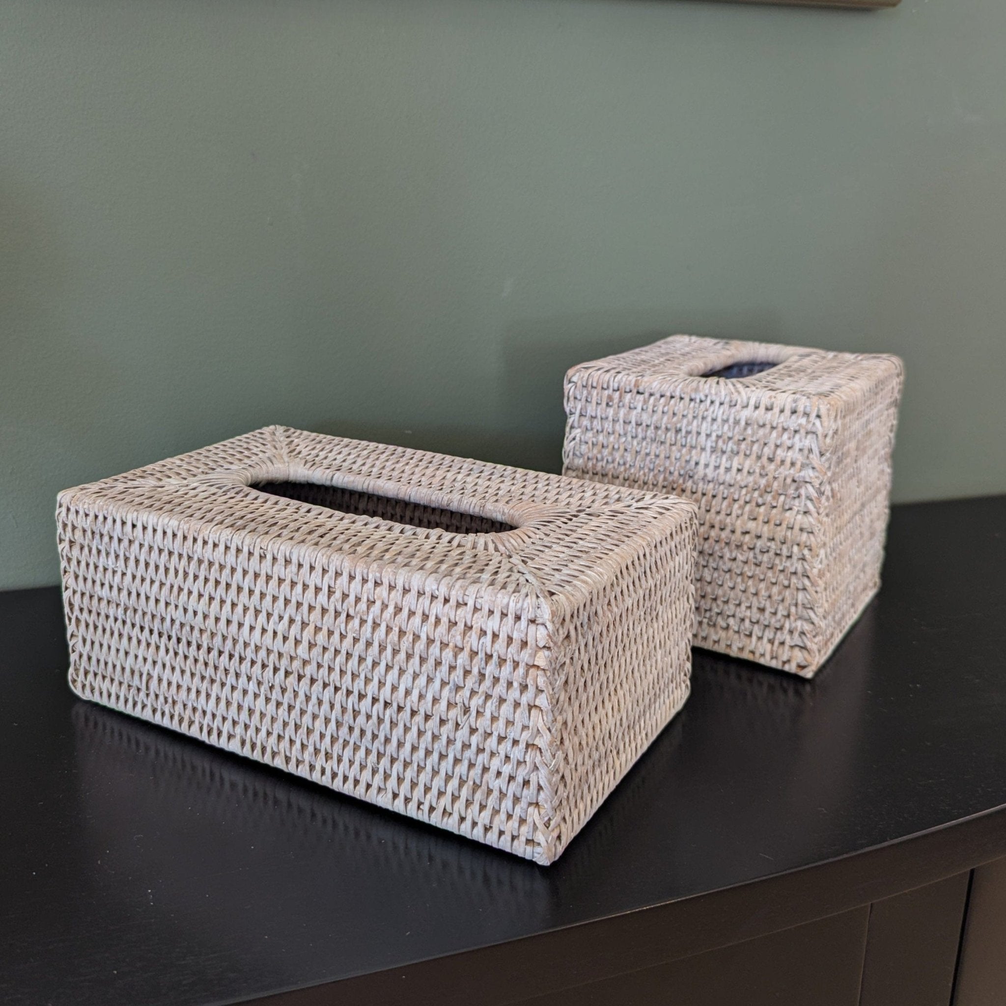 Tissue Box Rectangle White Wash - Gaudion Furniture