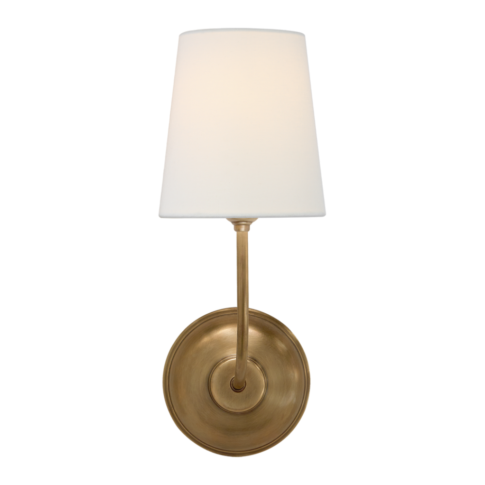 Hand rubbed brass vendome single sconce