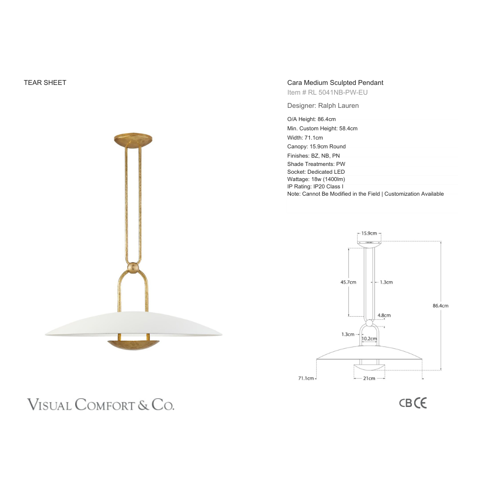  Ralph Lauren Cara Medium Sculpted Pendant