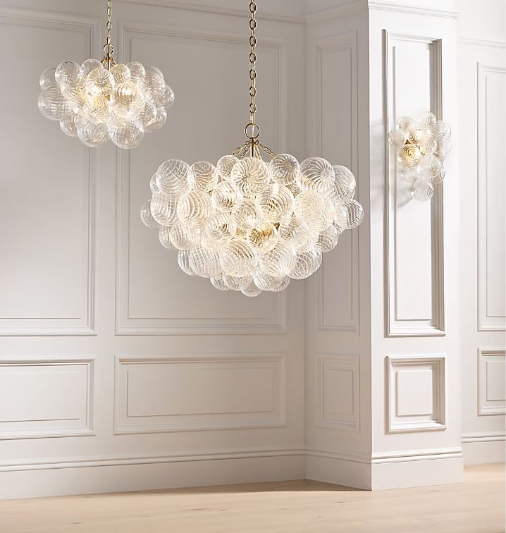 Visual Comfort & Co Chandelier Talia Large Chandelier And Clear Swirled Glass