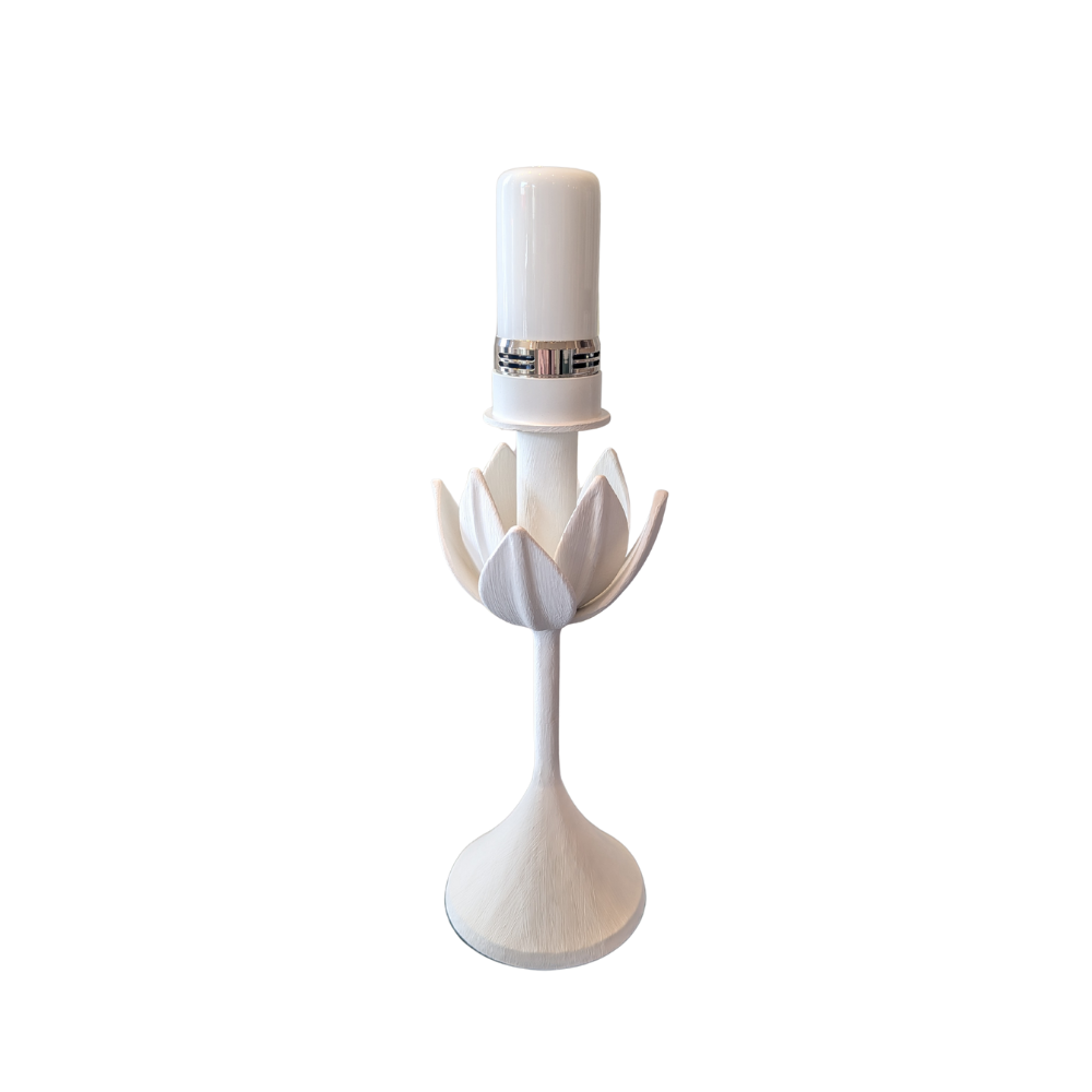 Visual Comfort & Co Table Lamp Alberto Cordless Lamp in Plaster White & Linen Shade