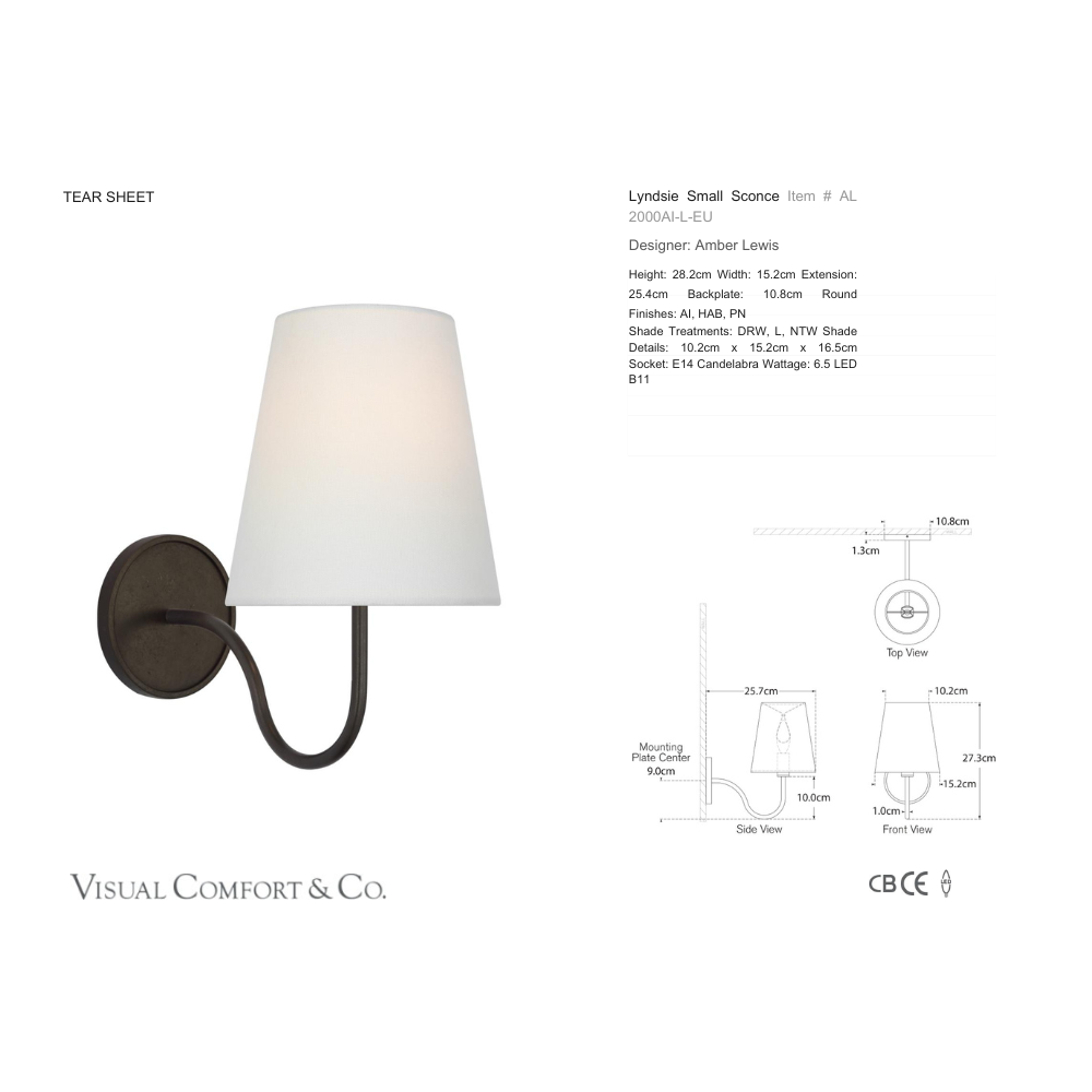 Visual Comfort & Co Wall Sconce Lyndsie Small Sconce