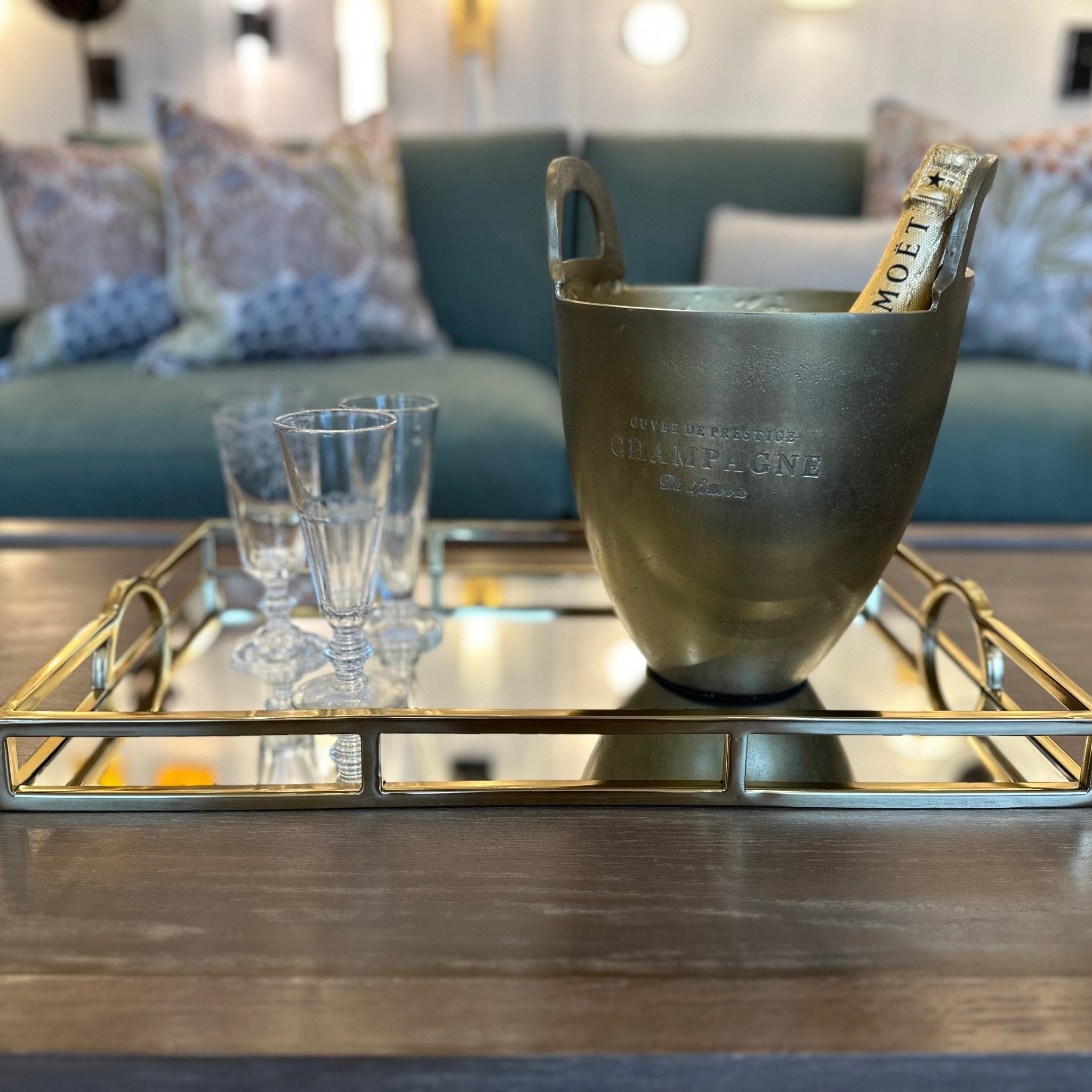 Wine Bucket Burnt Pewter Small - Gaudion Furniture