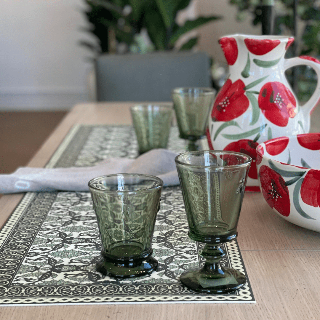 Bee Wine Glass Olive Green Set of 6 - Gaudion Furniture