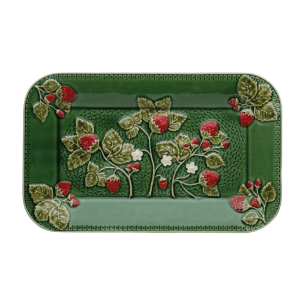 Bordallo Pinheiro Platter Bordallo Pinheiro Rectangle Strawberry Platter