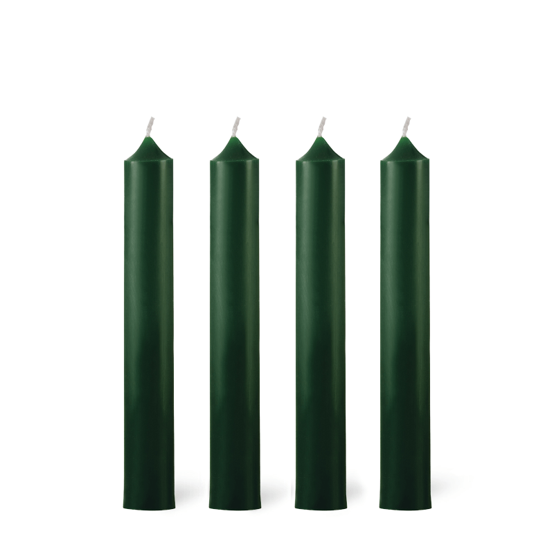 1 x Pair Forest Green Dinner Candle Dinner Candles by Bougies La Francaise