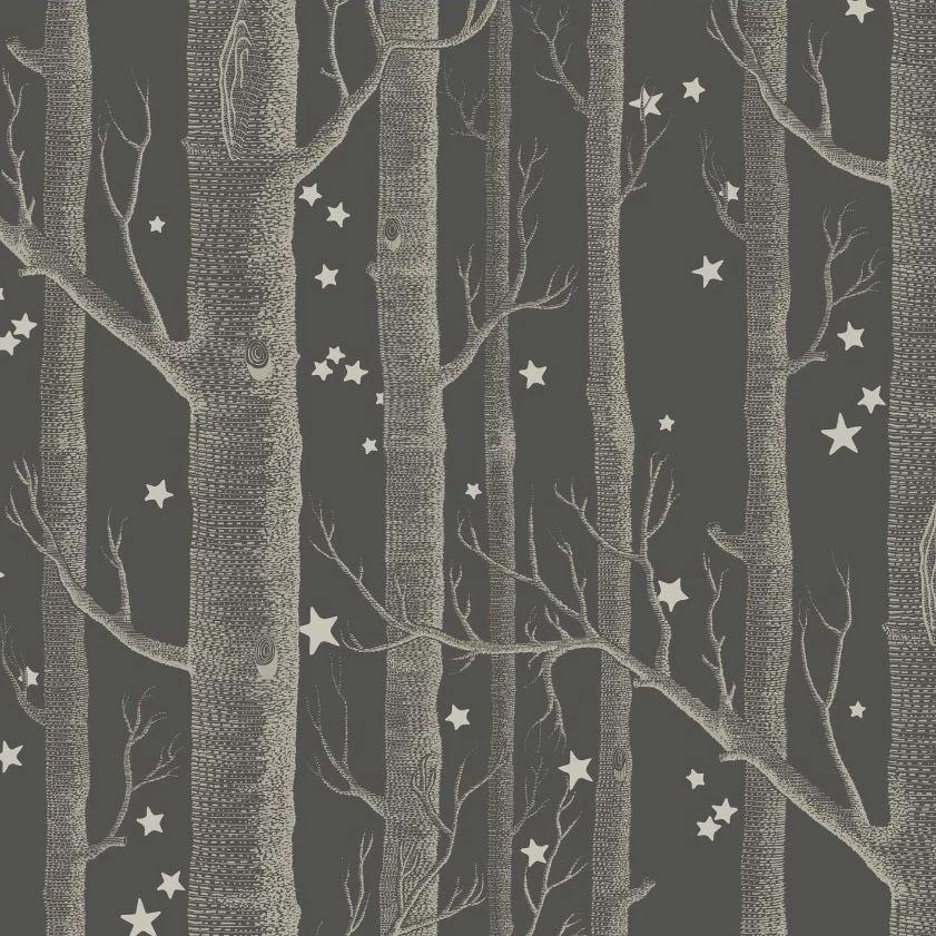 Cole and Son Wallpaper Charcoal Woods & Stars Wallpaper Roll Cole & Son Woods and Stars Wallpaper