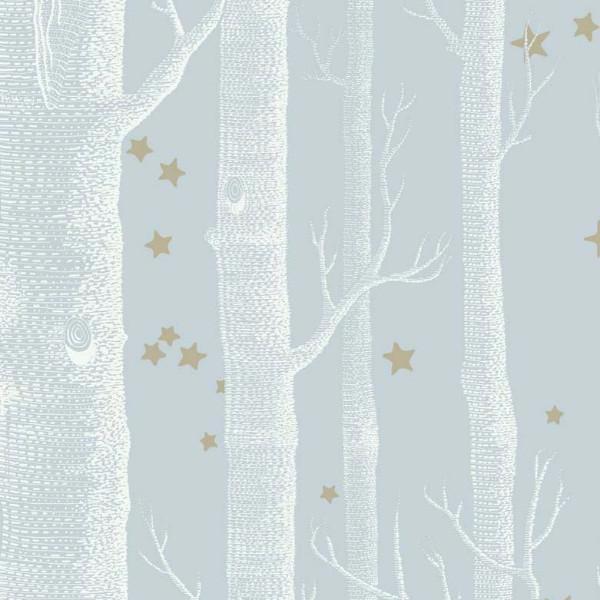 Cole and Son Light Blue Woods & Stars Wallpaper Roll Cole & Son Woods and Stars Wallpaper