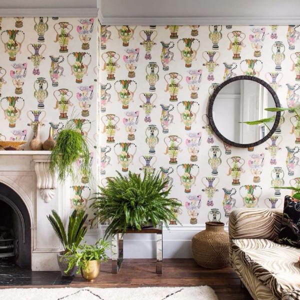 Cole & Son Ardmore Khulu Vases Wallpaper 4 Colours - Gaudion Furniture