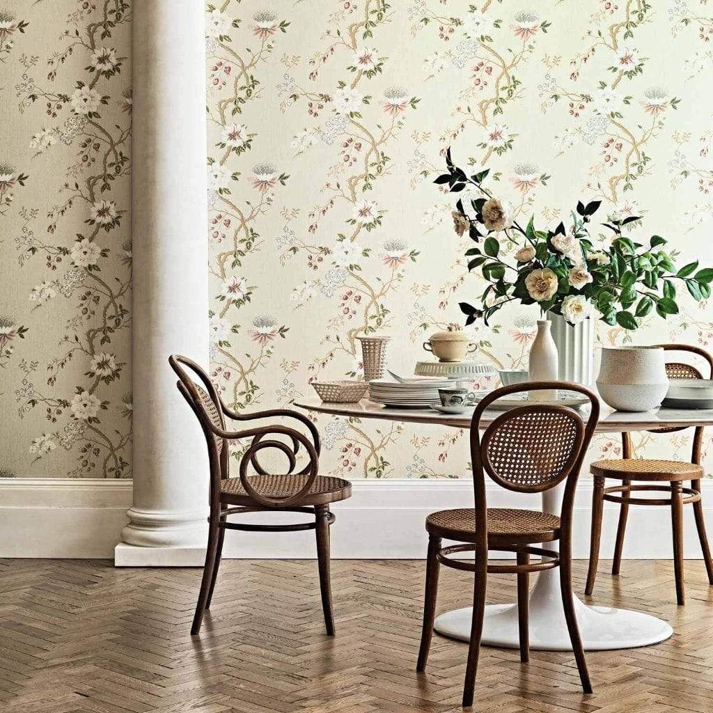 Cole & Son Botanical Botanica Camellia Wallpaper 5 Colours - Gaudion Furniture