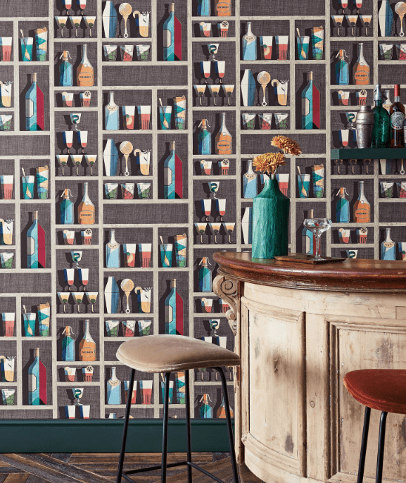 Cole & Son Fornasetti Cocktails Wallpaper 3 Colours - Gaudion Furniture