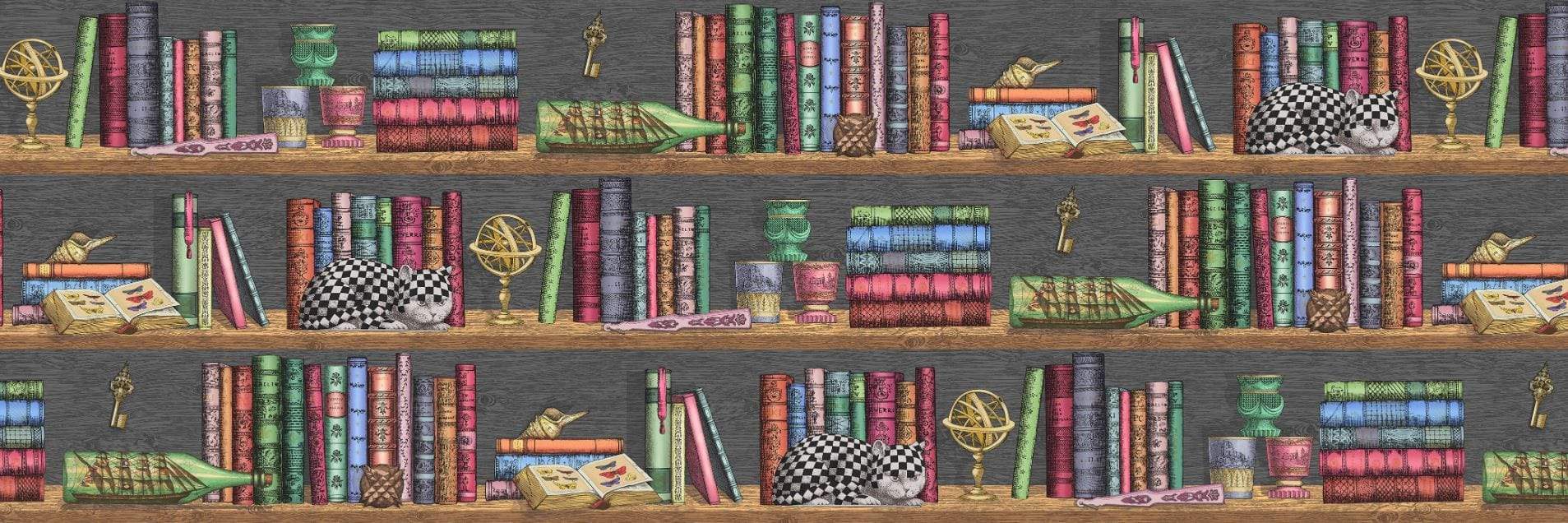 Cole & Son Fornasetti Libreria Wallpaper - Gaudion Furniture