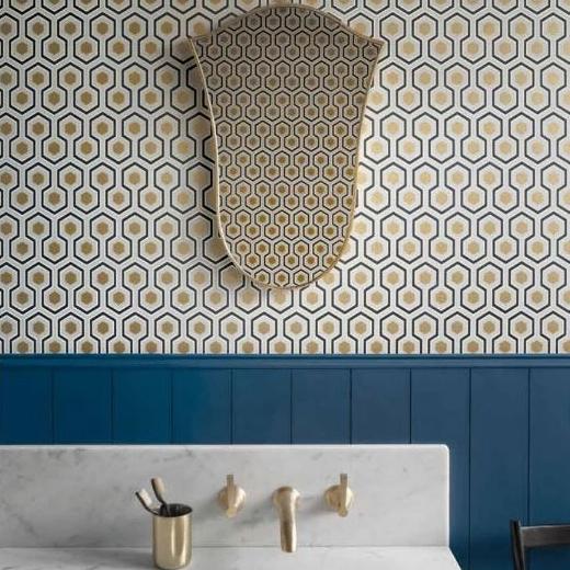 Cole & Son Hicks Hexagon Wallpaper 7 Colours - Gaudion Furniture