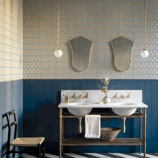 Cole & Son Hicks Hexagon Wallpaper 7 Colours - Gaudion Furniture
