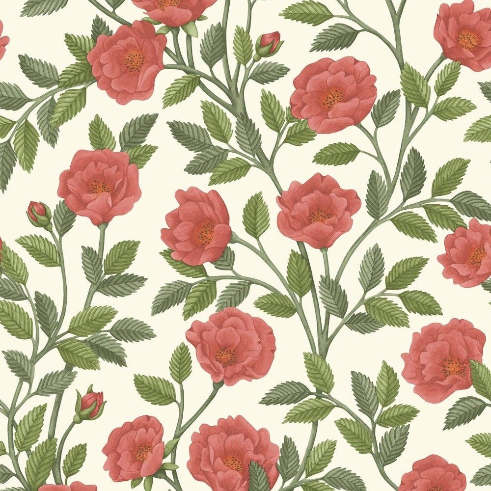 Cole & Son Historic Royal Palaces Hampton Rose Wallpaper 4 Colours - Gaudion Furniture