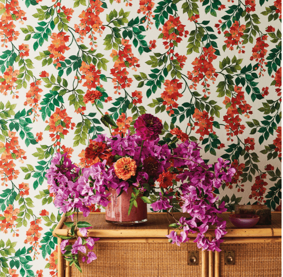 Cole & Son Seville Bouginvillea Wallpaper 4 Colours - Gaudion Furniture