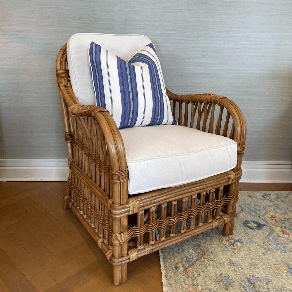 Cushion in Ralph Lauren Joelle Ticking - Gaudion Furniture