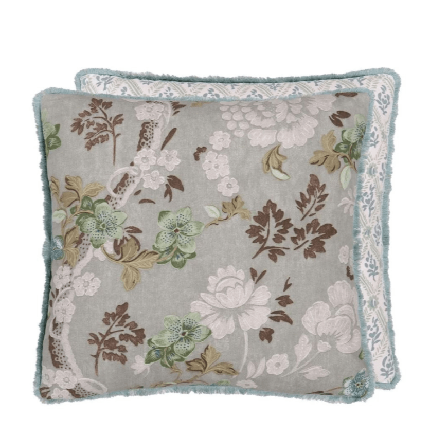 Designers Guild CUSHION Designers Guild Eagle House Damask Seagrass Cushion