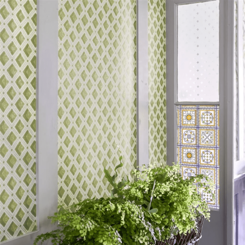 Designers Guild English Heritage Amsee Geometric Castle Wallpaper 7 Colours - Gaudion Furniture