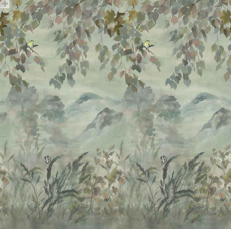 Designers Guild Miyako Scene 1 Dove Wallpaper - Gaudion Furniture
