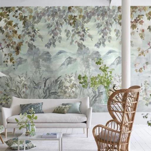 Designers Guild Miyako Scene 1 Dove Wallpaper - Gaudion Furniture