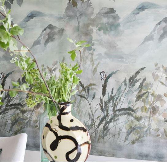 Designers Guild Miyako Scene 1 Dove Wallpaper - Gaudion Furniture