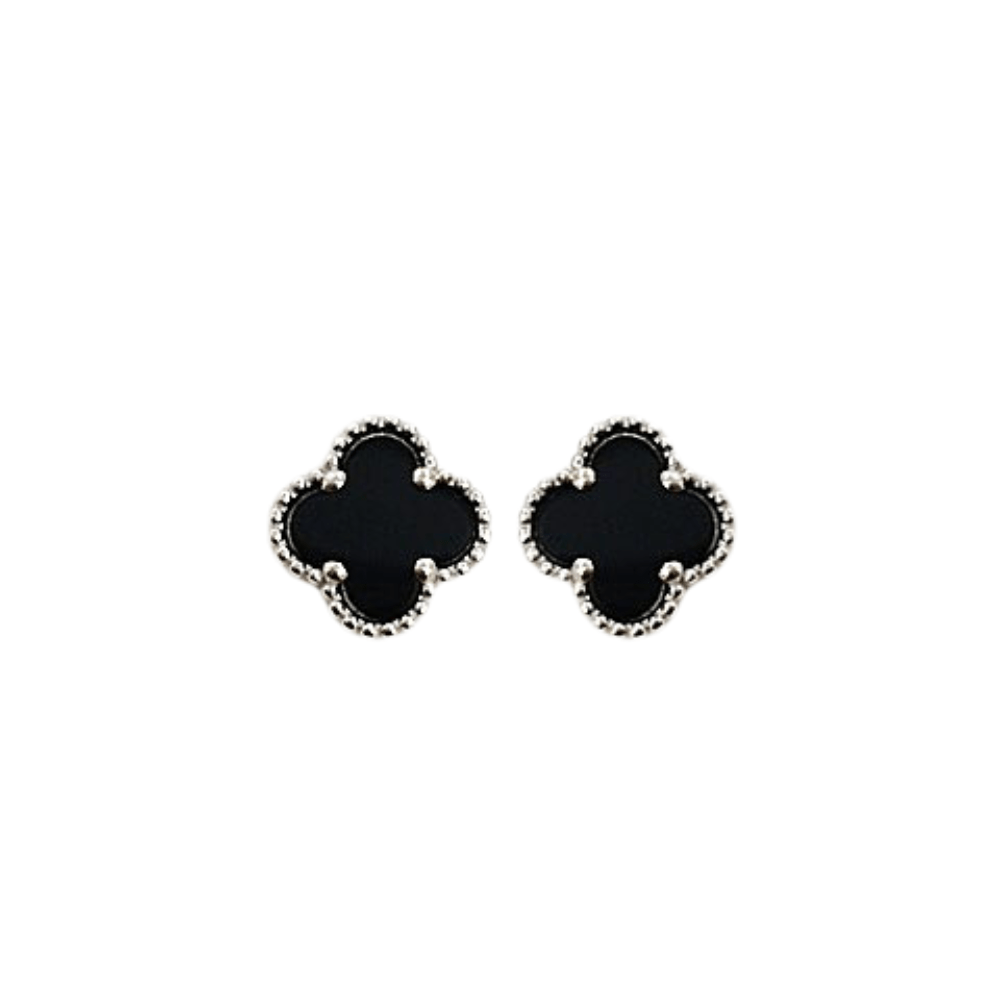 Gaudion Furniture 225 EARRINGS Earrings Clover Black Silver