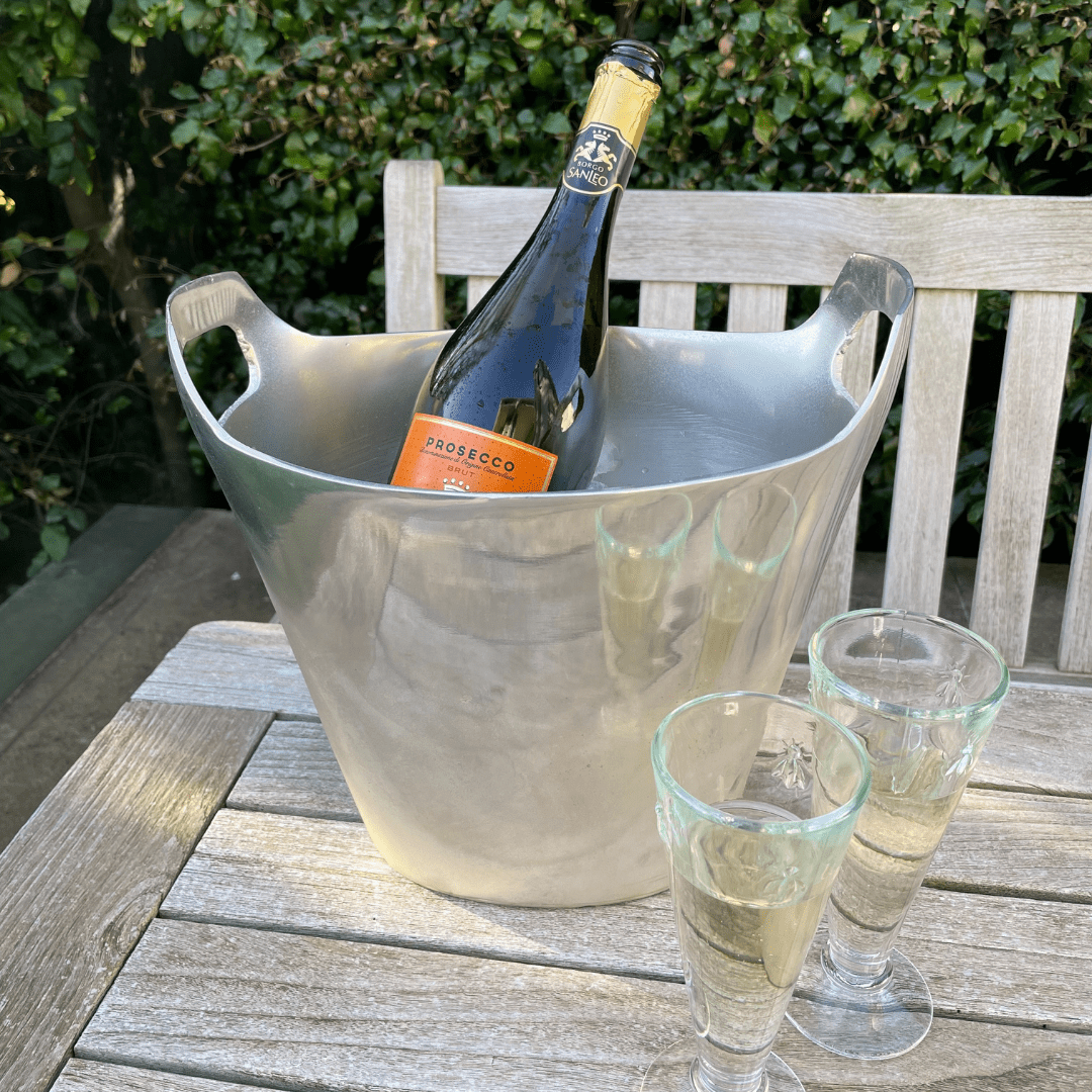 ICE BUCKET Oval Silver Champagne Bucket