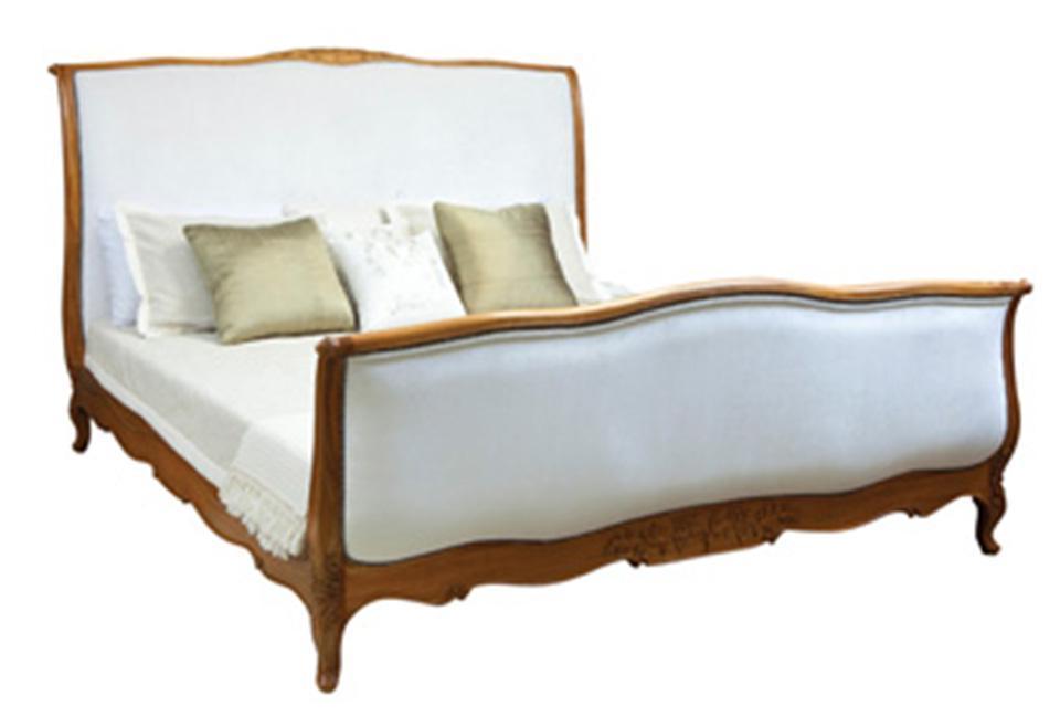 Gaudion Furniture Bed 1 x King Size Ritz Bed less fabric French Provincial Sleigh Bed Queen or King