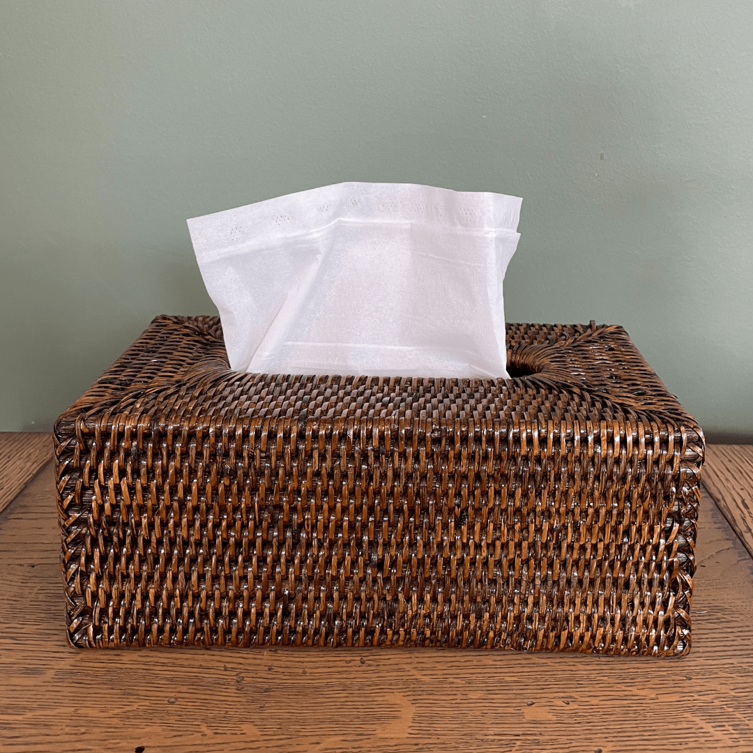 Tissue Box Holder Rectangle Antique Brown Gaudion Furniture