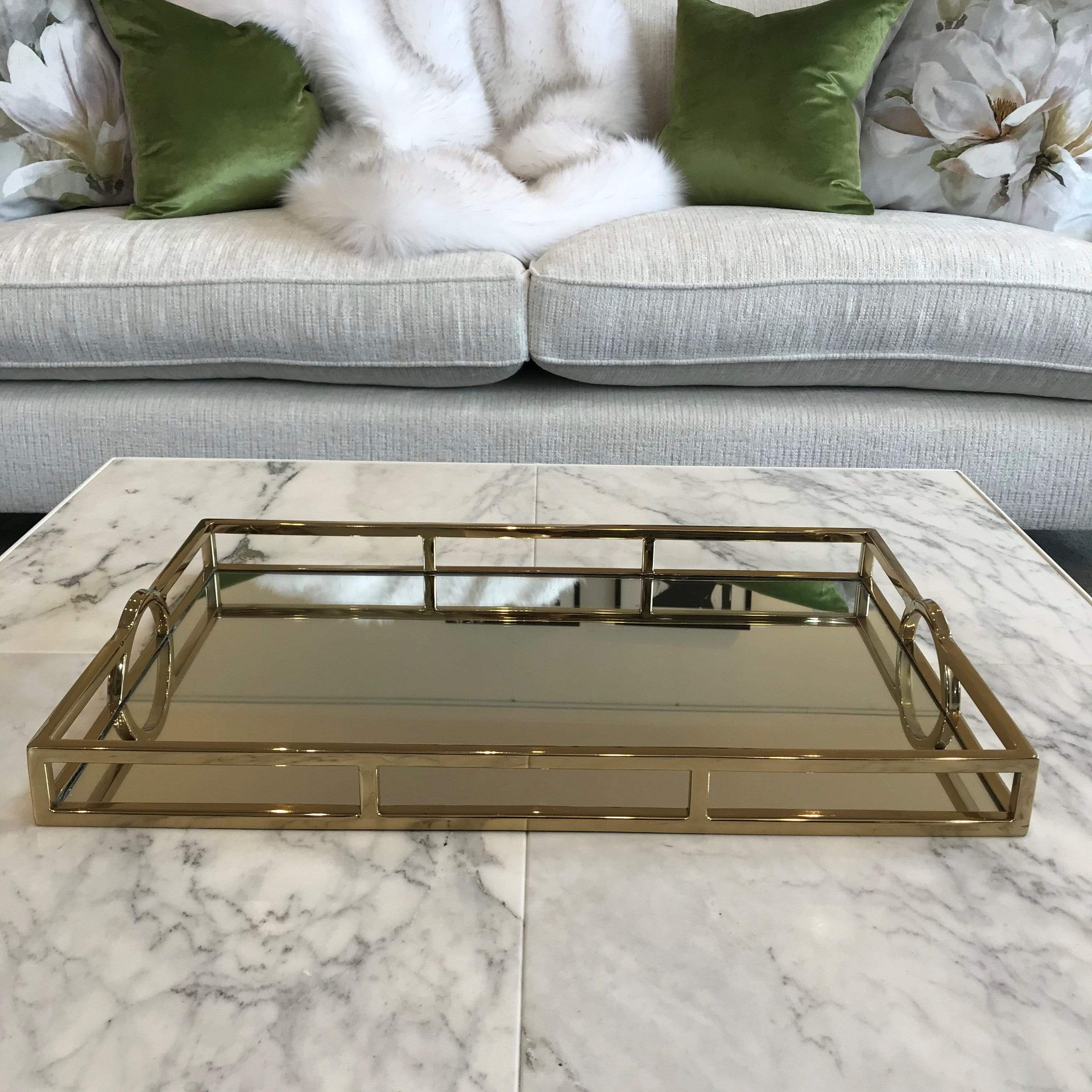 Gaudion Furniture Tray 1 x Gold Mirror Tray Tray Mirrored Gold