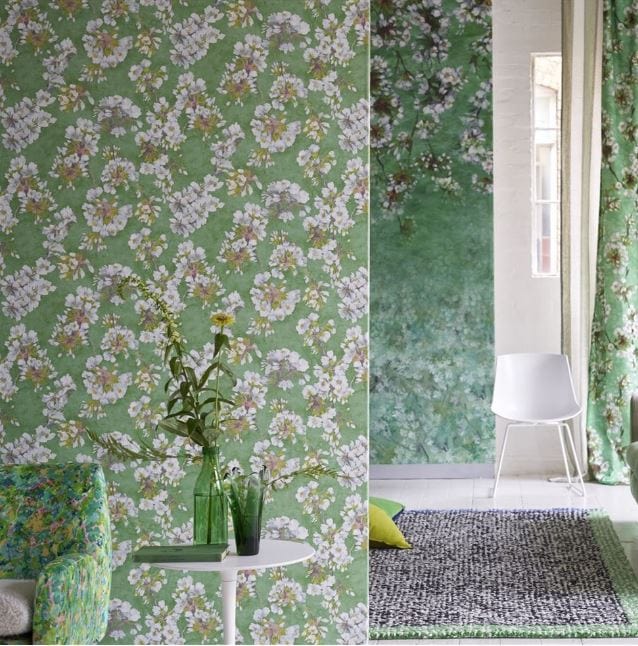Wallpaper Designers Guild Fleur D Assam Wallpaper Emerald Gaudion Furniture 