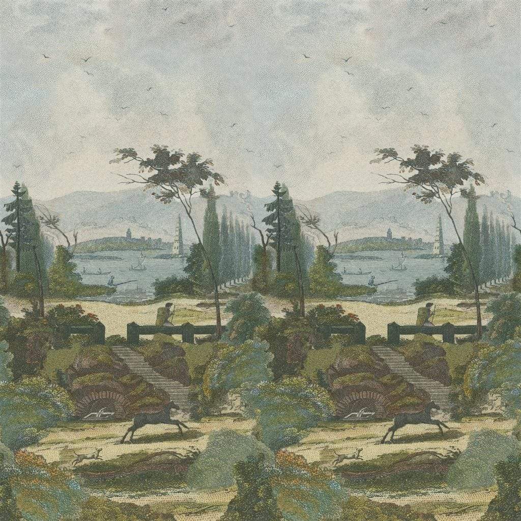 John Derian Pastoral Scene 1 & 2 Wallpaper - Gaudion Furniture